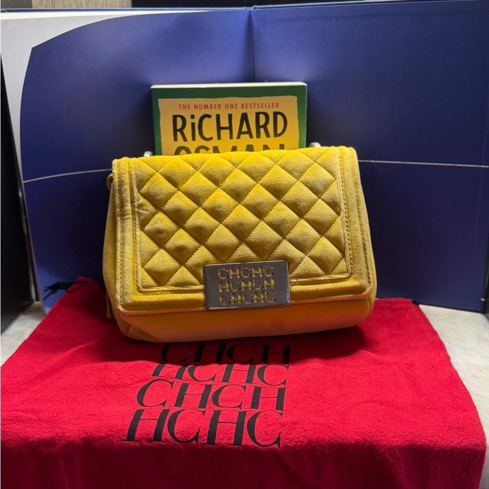 Carolina Herrera Quilted Yellow Crossbody Bag